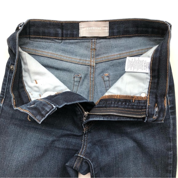 Everlane High Rise Skinny Jeans Dark Wash Ankle - Picture 3 of 9